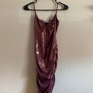 Elegant Mauve Satin Dress